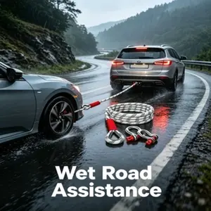 3 Ton 5M Heavy-Duty Tow Rope, Off-Road Recovery Tow Strap with D-Shackles, Emergency Towing Rope for Car/SUV/Truck