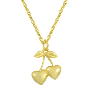 EVRY JEWELS Gold or Silver Plated Women's Hypoallergenic Cherry Bomb Necklace