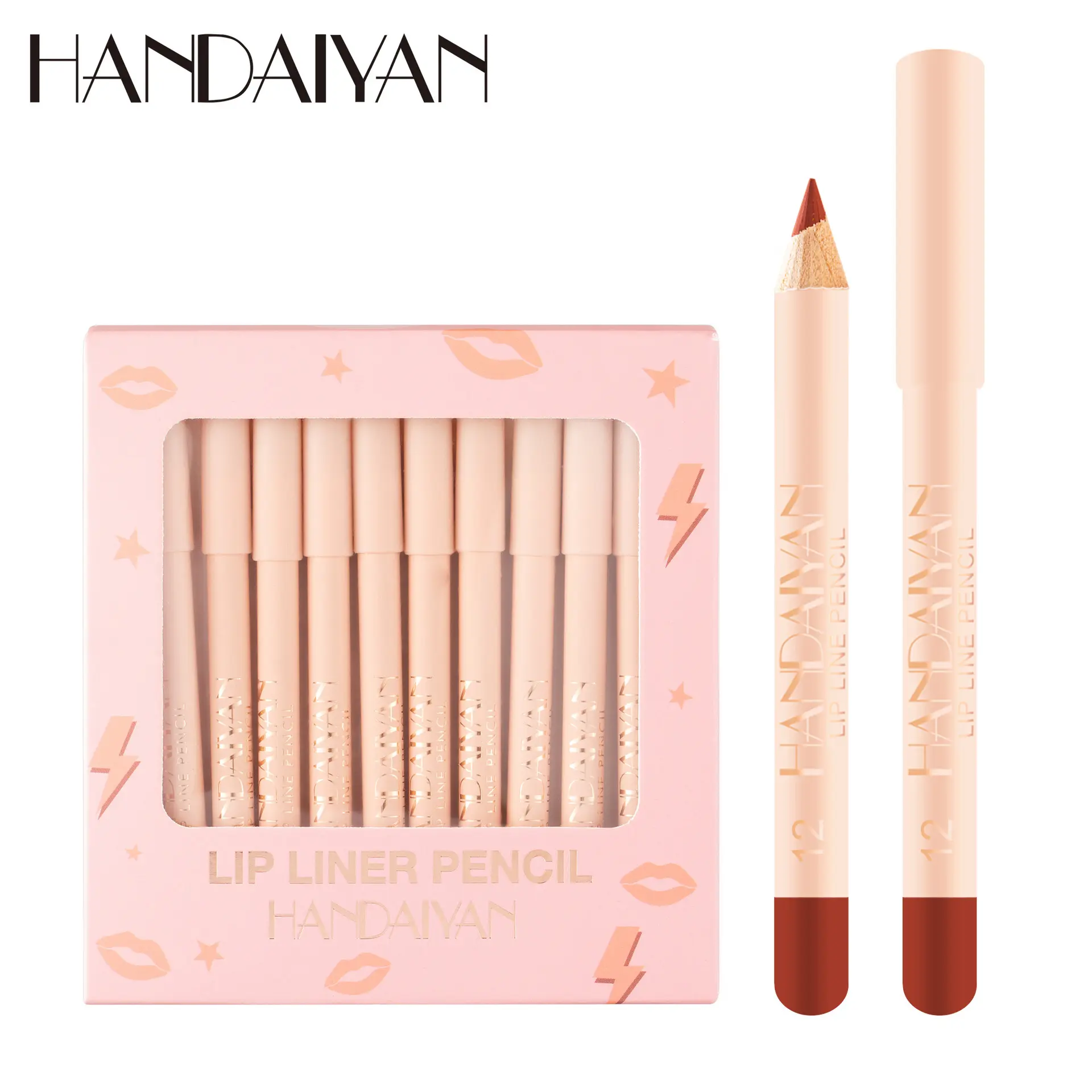 12 Color Matte Lip Liner Set Handaiyan Velvet Long-Lasting Non-Fading Lip Pencil Makeup Kit, Liquid Formula, Festival & Friday Sale, Lip Liner Pencils