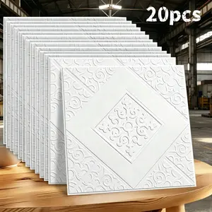 20pcs High-Quality Self-Adhesive Decorative Wallpaper, Easy to Cut, Pattern Design, Suitable for Living Room, Bedroom, Kitchen, Restaurant, Ceiling