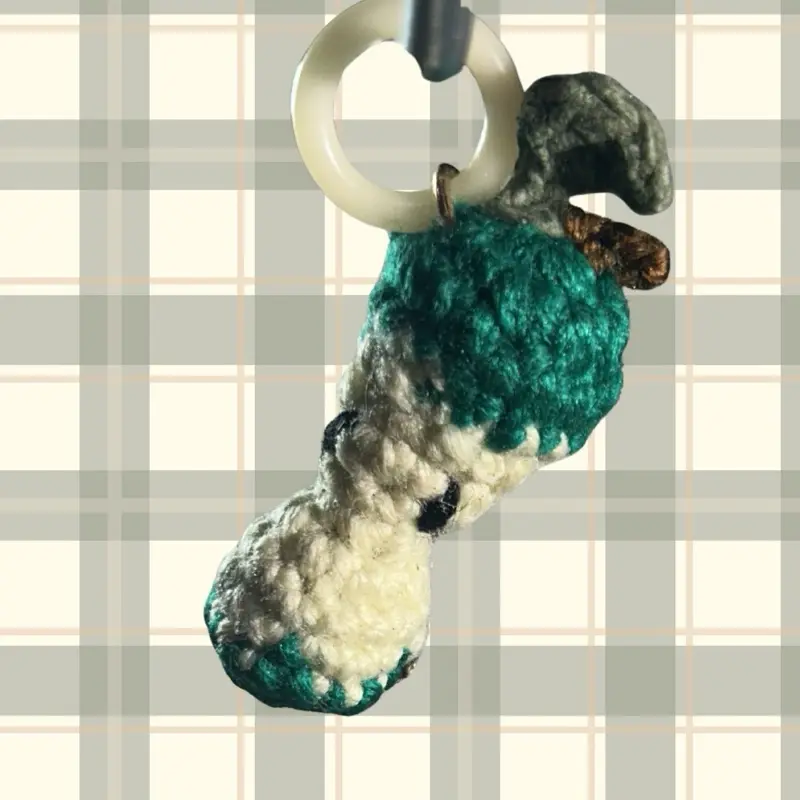 CROCHET APPLE CORE KEYCHAIN / BAG CHARM