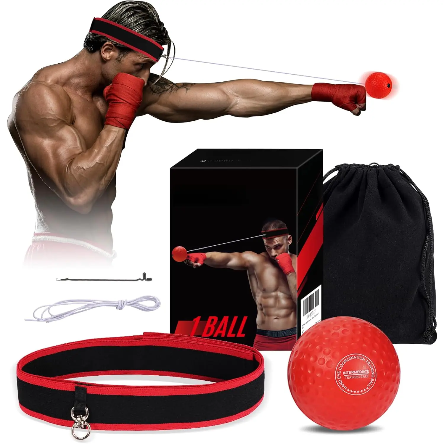Upgraded Boxing Reflex Ball, Boxing  Ball with Headband  for Reaction, Punching Speed, Fight Skill, Fitness, Newst Boxing Equipment