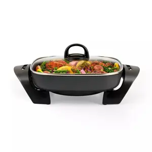 11"x11" Electric Griddle Ceramic Nonstick Coating: Aluminum, Temperature Control, Black - Removable heat control with dial adjustable from Keep Warm to 450°F
