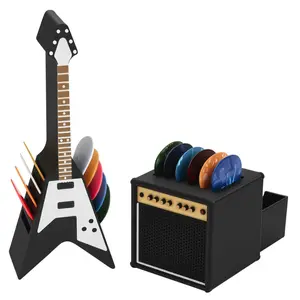 Multi-Piece Guitar Pick Holder Box Set, Display Picks Clip, Speaker Style Picks Clips, V-Shape Guitar Picks Clips, Music Lovers' Storage Kit