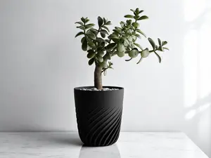 Modern Spiral Ribbed Planter - Textured Indoor Plant Pot for Succulents, Herbs, Cactus - Ideal for Minimalist Decor, Ideal for Planters
