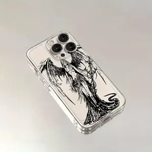 Sketch Angel Transparent All-Inclusive Anti-Fall Mobile Phone Case for iPhone 15PROMAX/15PLUS/15PRO/15/14PROMAX/14PLUS/14PRO/14/13PROMAX/13PRO/13/12PROMAX/12PRO/12 T Protection Aesthetic Shockproof Casing