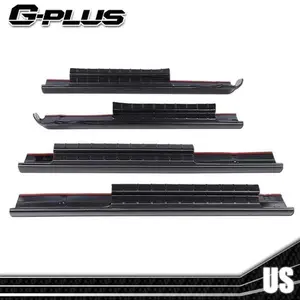 Black Rocker Panel Protector Guard Covers - 4-Piece Adhesive-Install Car Exterior Debris Shield Replacement Set, Accessories for Car Fit 14-18 Silverado 1500 Crew Cab Trim