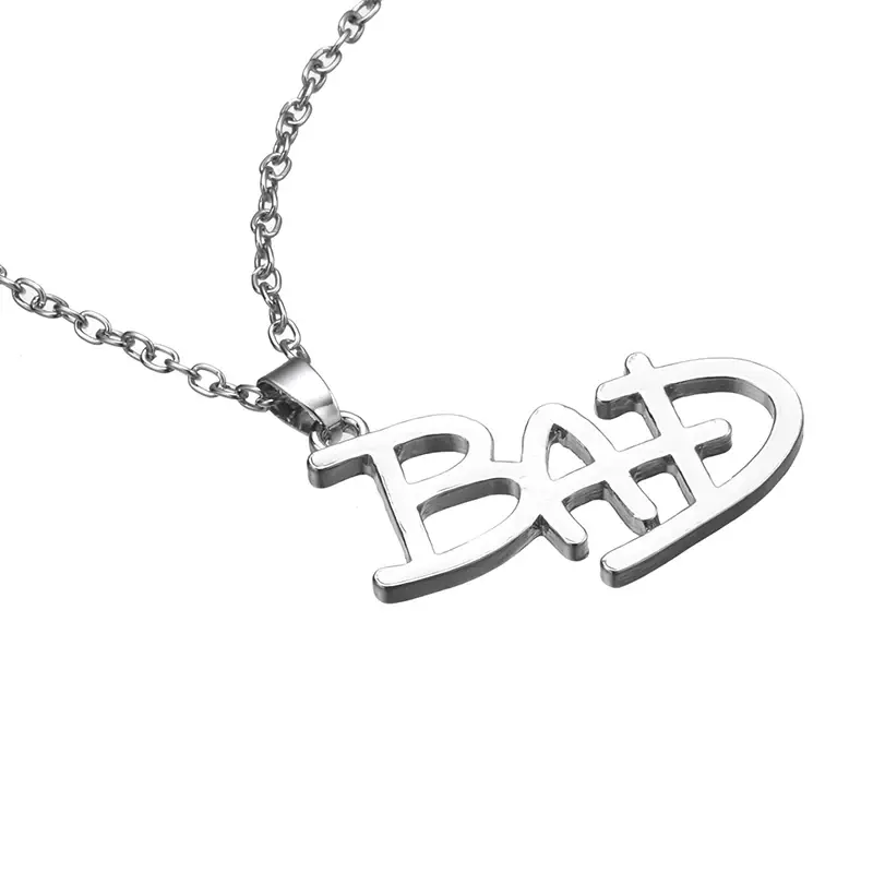 Artist Singer Michael Jackson BAD Necklace Rock Roll Everlasting Classic MJ Pendant  Charm Punk Jewelry