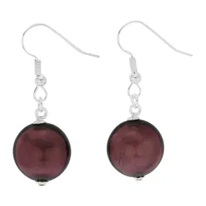 Glass Of Venice Murano Glass Antico Tesoro Disk Earrings - Silver Purple