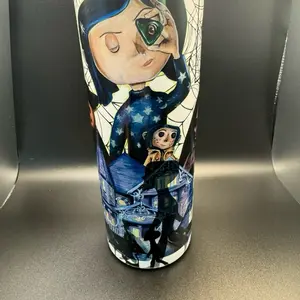 Coraline Jones Button Eye Girl Custom Name Stainless Steel Travel Tumbler