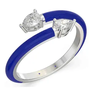Vida Lab Diamonds Created Royal Blue Bypass Ring, Sterling