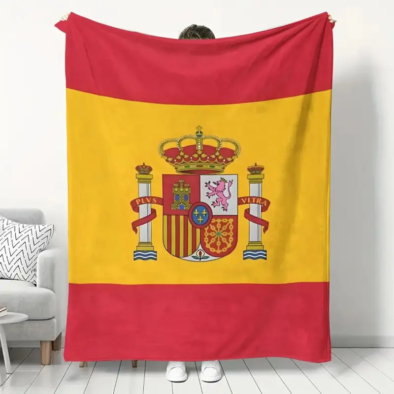 A universal Spanish flag soft flannel blanket, luxurious blanket for the bed, sofa chair, bed blanket for the sofa, living room.
