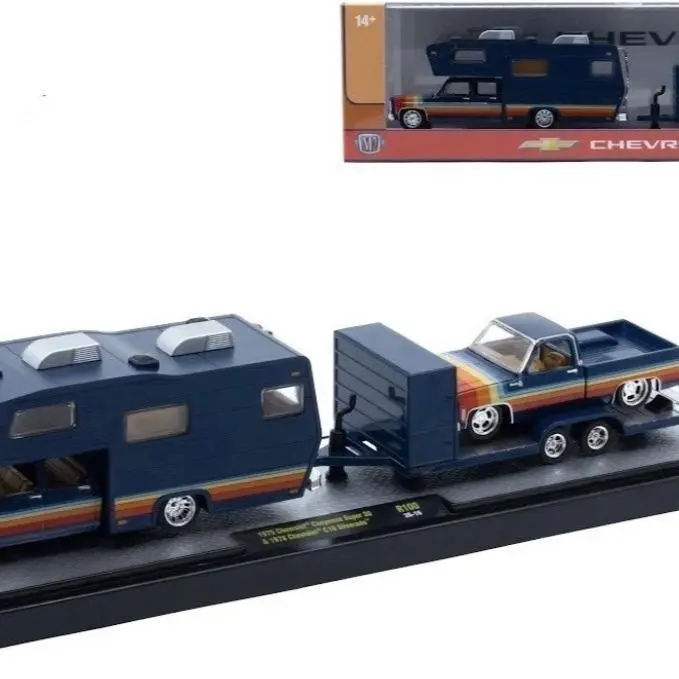 M2 Machines 1975 Chevy Cheyenne Super 30 Camper & Chevy C10 Silverado R100