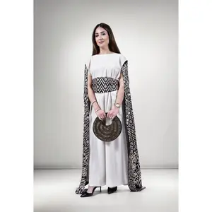 Golden Dusk Kuwaiti Dress with Embroidered Cape