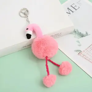 Bright Pink Flamingo Keychain