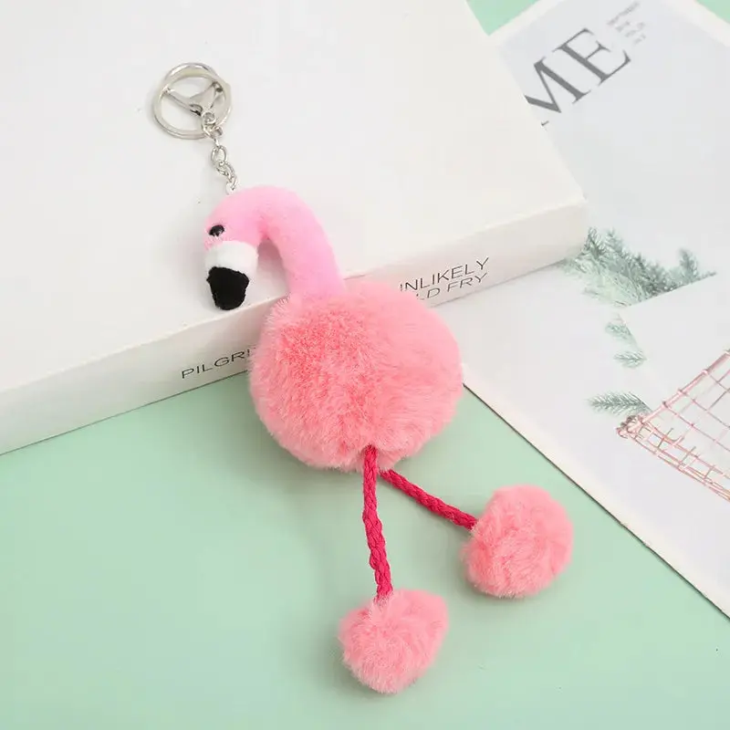 Bright Pink Flamingo Keychain