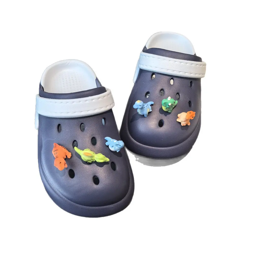 6PCS Cute 3D Mini Dinosaur Shoe Charms Set - Colorful Cartoon Dino Clog Pins, Fun Snap-On Accessories for Kids & Adults (Shoes Not Included)