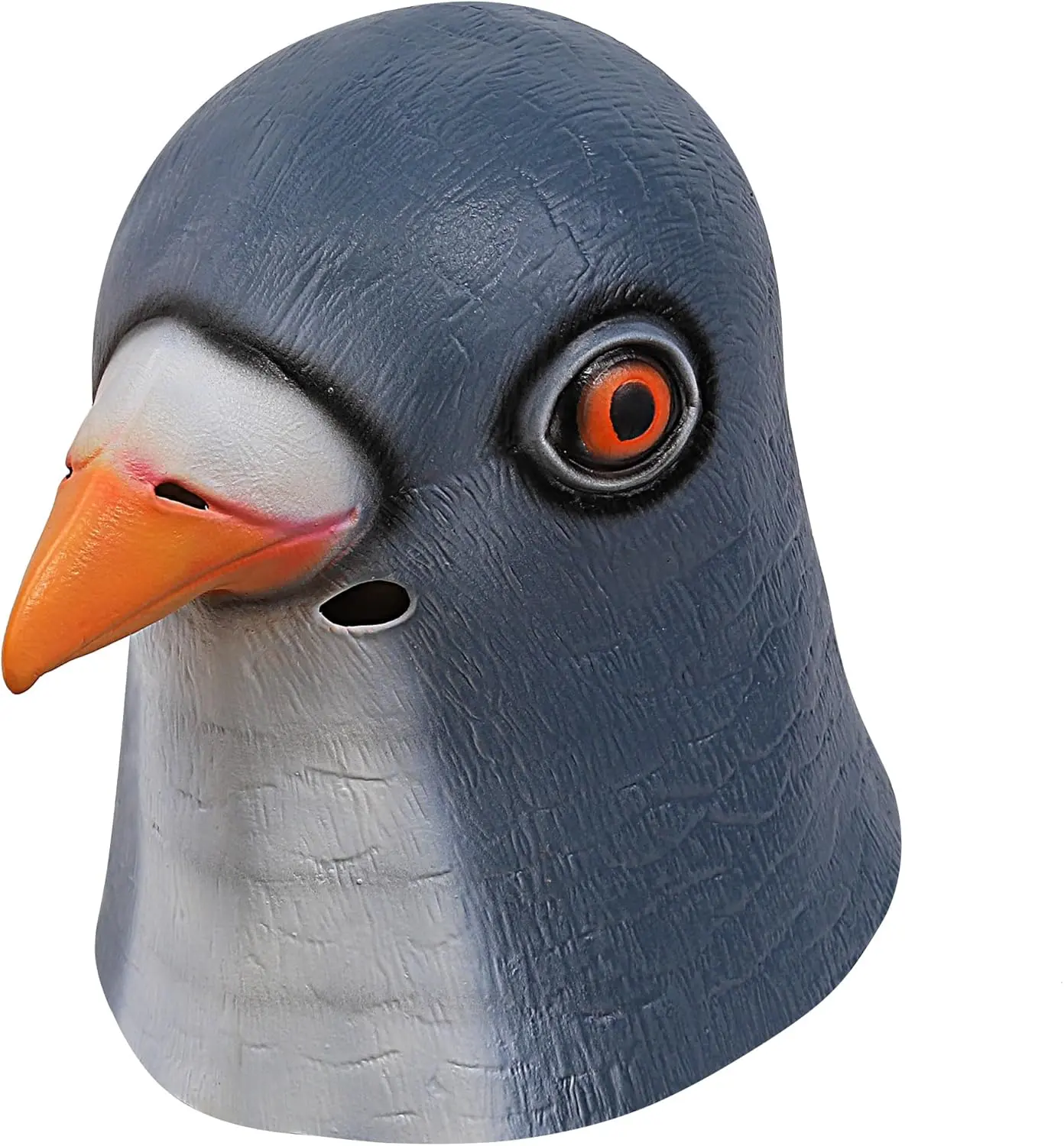 Grey Blue Rubber Full-Head Pigeon Mask with Fur & Eye Details, Funny Photo Prop for Halloween Costume Party Cosplay Gift (Home Supplies Miscellaneous Home Essential)