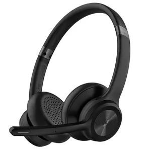Wireless Bluetooth Stereo Headset with Mic Button Computer - Adjustable Noise Cancelling, Dual Connect Tech, 30-Hour Talk Time, Lightweight & Sturdy Connection Audio Headphone
