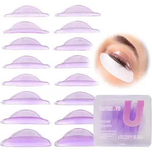 Curacoro Lash Lift Shields, 16 Pcs/8 Sizes Lash Lift Rods, Lash Lift Pads for Eyelash Curling and Lifting, Reusable Silicone Lash Rods for Eyelash Perm Lamination