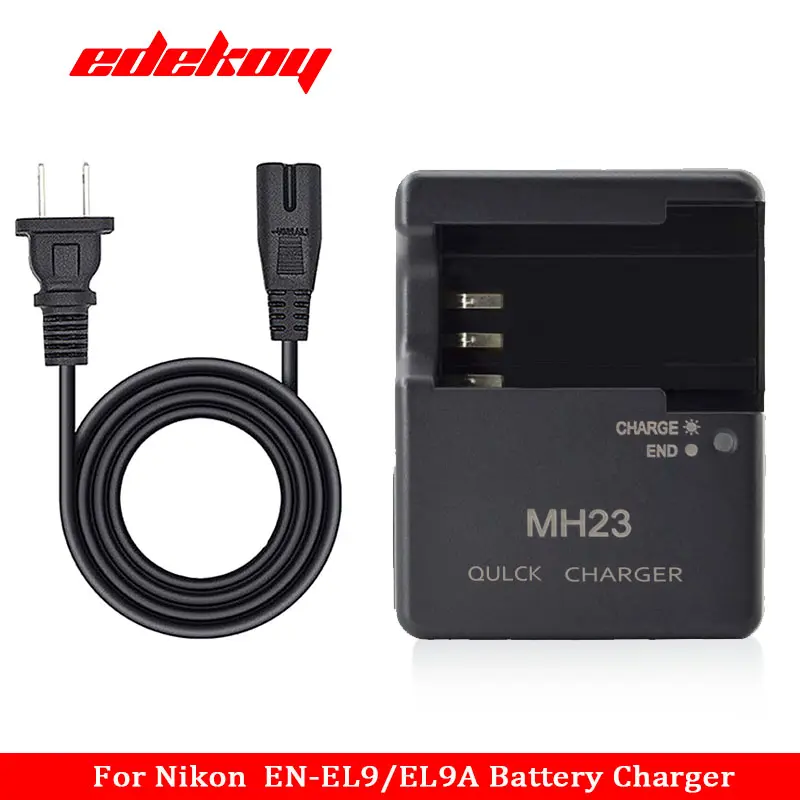 MH-23 Quick Battery Charger for Nikon: for EN-EL9 EN-EL9a Battery | Compatible with Nikon D40 D40X D60 D3000 D5000 Digital SLR Cameras