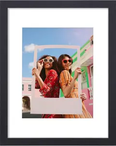 New Deal - 11x14 Picture Frame Display 8x10 with Mat or 11x14 Without Mat Photo Frame for Wall Mounting Black 1 Pack with Shatter Resistant Plexiglass and Versatile Picture Size Options