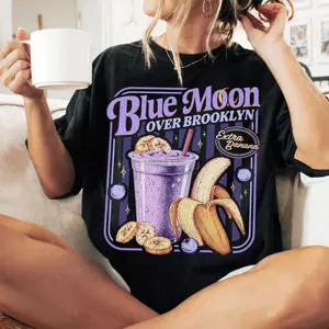 Blue Moon Over Brooklyn T-Shirt | Heated Rivalry Inspired Tee | Romance Book Movie Fan Shirt | Extra Banana Smoothie Graphic Tee