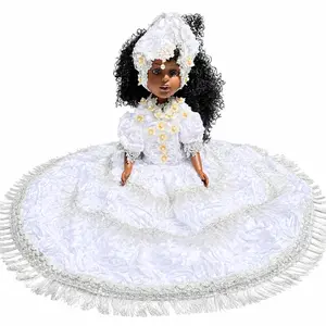 Spiritual Muneca 21 Inch White Silver Altar Decor Yoruba Santeria Gitana Religious