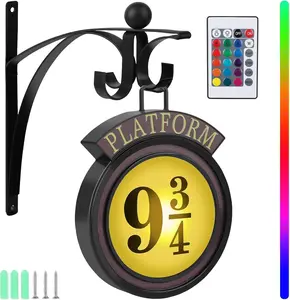 Platform 9¾ Magic Night Light , Remote Control, Wall Hanging Décor for Harry Fans, Perfect Christmas, Halloween, and Birthday Gift