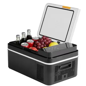 Portable Car Refrigerator, 21QT Single-Zone Electric Cooler for Vehicles, -4℉-68℉ Freezer Smart Control via Bluetooth with Car Battery Protection, Child Lock, 12/24V DC & 100-240V AC Powered