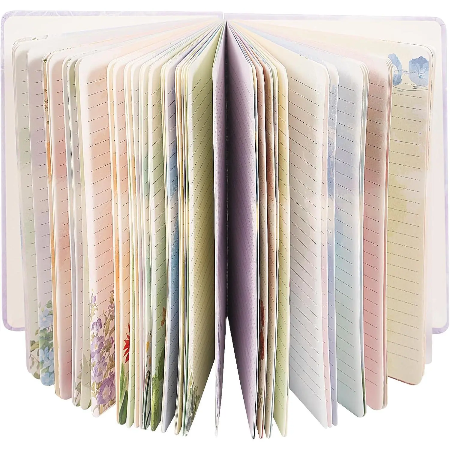 Artistic Flower Dream Journal - Thick Hardcover Spiral A5 Lined Notebook with Floral Artistry, Elastic Closure Band (5.8"x8.3", 160 Pages) for Writers, Daily Use, Mood Boosting via Calming Botanical Visuals