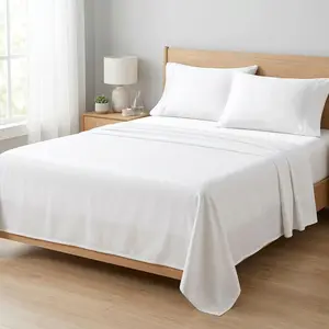 Sheets Set  Size,   Sateen Fabric, Silky Smooth & Soft, Cool , 16" Deep Pocket, 4-, White