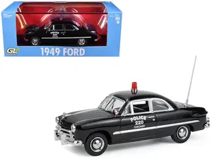 1949 Ford Custom Police Car "Chicago Police Department" Black 1/64 Scale Diecast Model Cars by Greenlight
