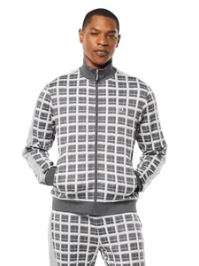 Damarindo Check Track Jacket- Quiet Grey
