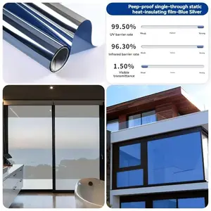 One-way Privacy Window Film Heat Insulation Film, providing heat insulation, UV protection, sun shading, privacy, static adhesion, customizable cutting, removable, available in various colors and sizes.