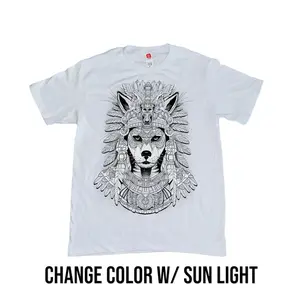 Xolo Color-Changing Graphic T-Shirt, 100% Cotton, Medium-Weight, Fitted, Short Sleeve, Crew Neck, Casual, Summer Menswear, Sun