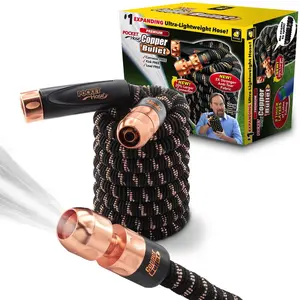 Pocket Hose AS-SEEN-ON-TV, Copper Bullet 25 Ft Expandable Garden Hose, Lead-Free