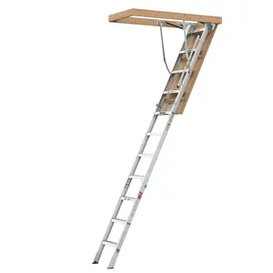 Aluminum Attic Ladder 350-pound Capacity 22 1/2" x 54" Opening 7-10ft Ceiling