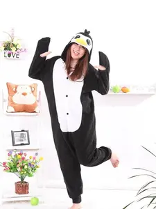 Kigurumi Penguin Black Onesies Unisex Sleepsuit Adult Pajamas Cosplay Costumes Animal Onesie Sleepwear Jumpsuit For Male Famale