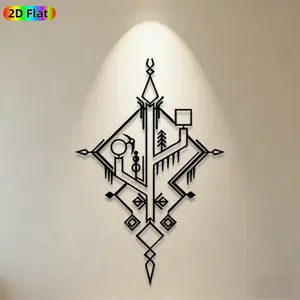 1pc Geometric Totem Metal Wall Art, Intricate Geometric Totem Statue Mural, Ideal Gift for New Year, Christmas, Cultural Decor Enthusiasts, Powder-Coated Metal Wall Decor Wall Sculptures, Perfect for Living Room Wall & Garden Fence, Unique Artistic Decor