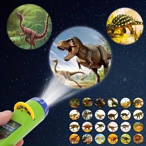 dinosaur projector flashlight, portable dinosaur projector flashlight, night light technology toy for gift, memory aids
