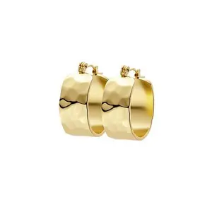 Stately Steel Stainless Steel Hugger Earrings