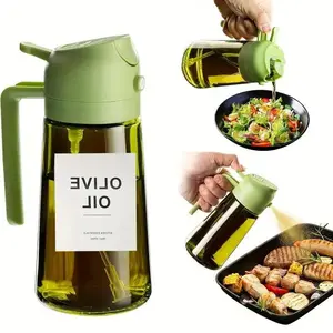 [Dealsforyoudays] 2 in 1 Olive Oil Dispenser & 1 Count Glass Olive Oil Bottle with Cooking Sprayer & Automatic Flip Cap and Label Stickers & Kitchen Gadgets & TikTokShopSummerTurnUp