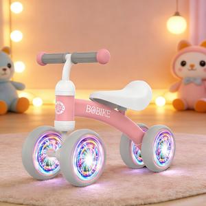 #Summerwins ，Bobike Baby Balance Bike Toy for kids, Colorful 4-Wheel No Pedal Bicycle for Toddlers, Best First Birthday Gift, Walker Toy for Boys & Girls