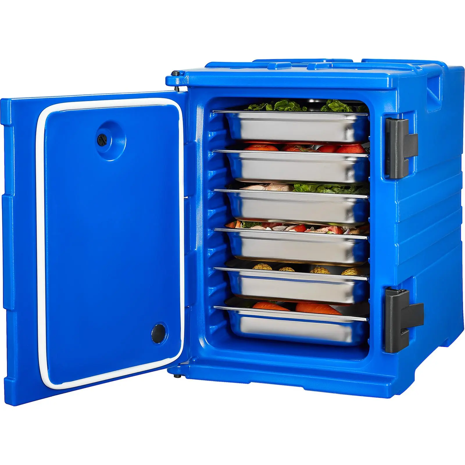 【DealsForYouDays】VEVOR Insulated Food Pan Carrier, 95 Qt Hot Box for Catering, Food Box Carrier with Double Buckles, Front Loading Food Warmer with Handles, Stackable End Loader for Restaurant, Canteen