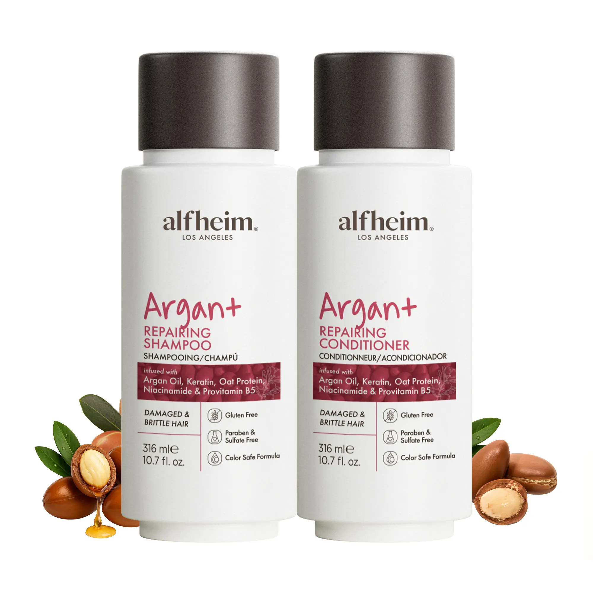 Argan Repairing Hair Care Set Double repair care Dual repair formula with argan oil nourishes and repairs dry frizzy damaged hair