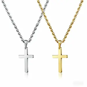 YC 18K Vacuum-Plated Cross Pendant Necklace, exquisitely crafted and visually appealing, embodies elegance and contemporary style.