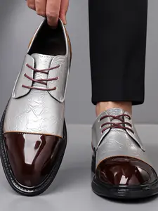 Light Mature Men's Essential Shoes, Bold Colorblock Design, Stand Out Style, Perfect for All Occasions, Unique Footwear Choice