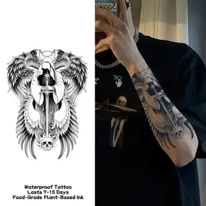 Cherub Arm & Leg Tattoo Sticker - Durable Herbal Juice Design Magic Tattoo - Waterproof & Long-Lasting 7-15 Days Semi-Permanent Tattoo for Men & Women Japanese-Style Personalized Fake Tattoo Temporary Tattoos