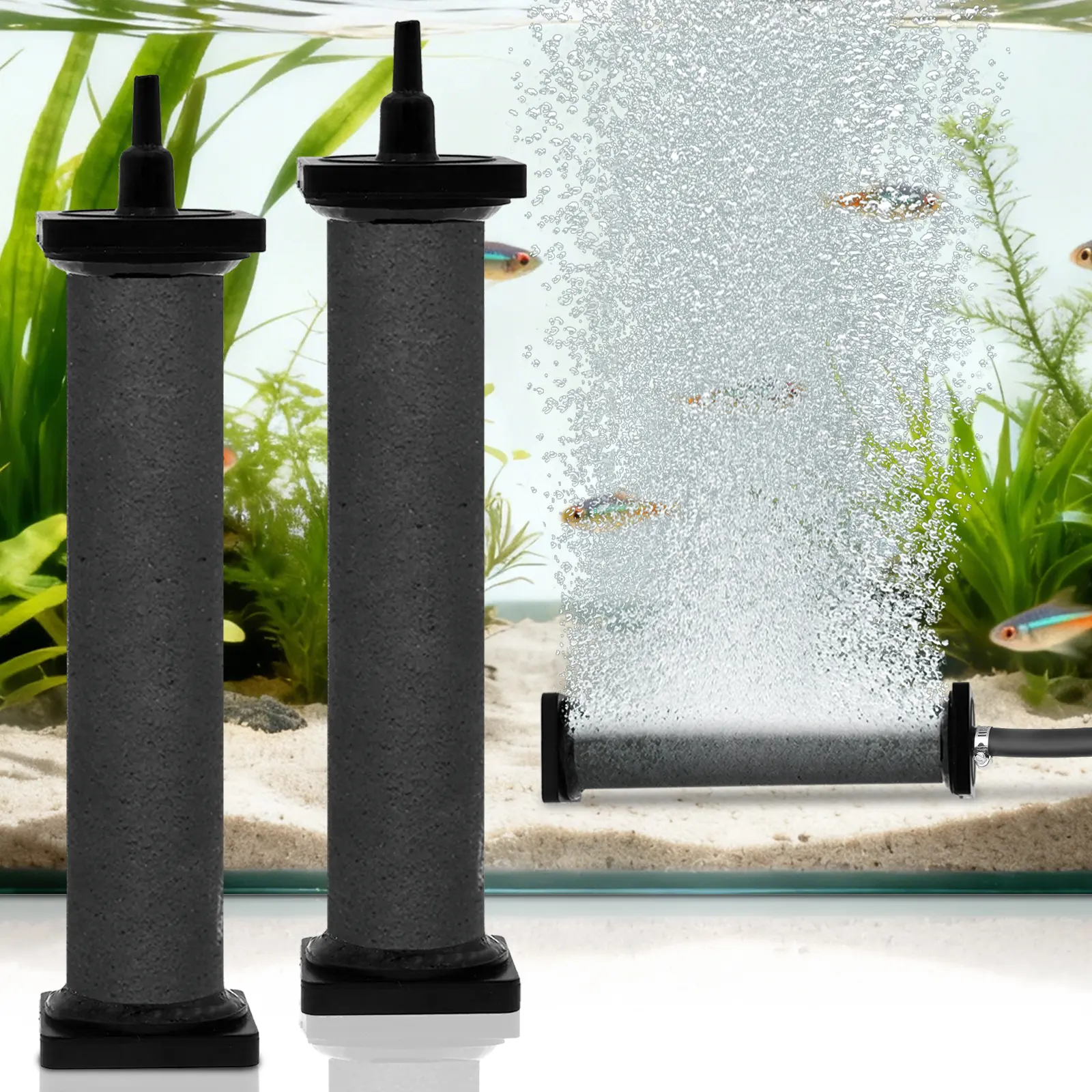 AquaMiracle New Innovative Rubber Air Stone for Large Aquarium, Fish Tank Air Stone, Air Bubbler Oxygen Air Diffuser for Pond Aerator